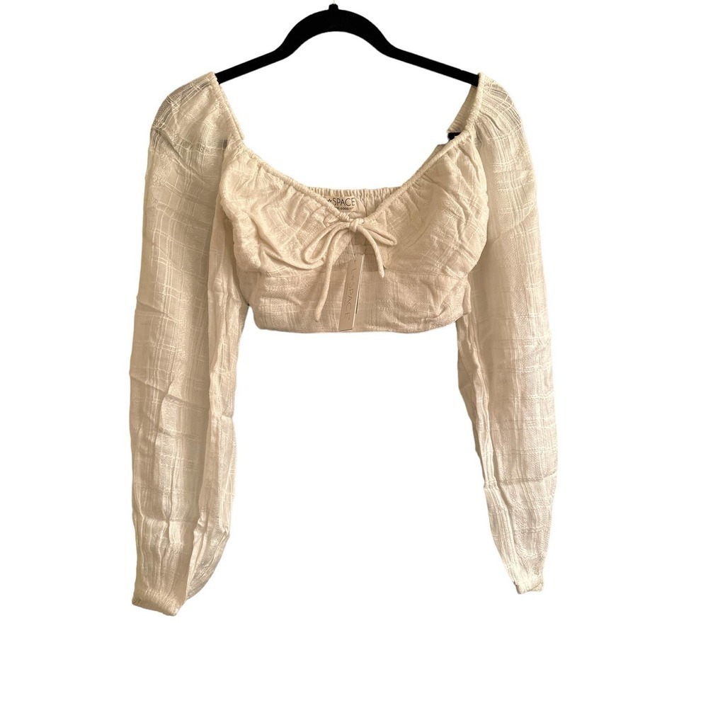 L*Space Daphne Cropped Boho Top in Cream Size S - Picture 3 of 8